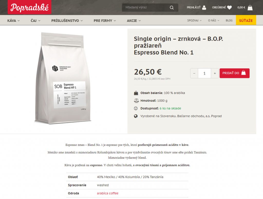 single origin káva