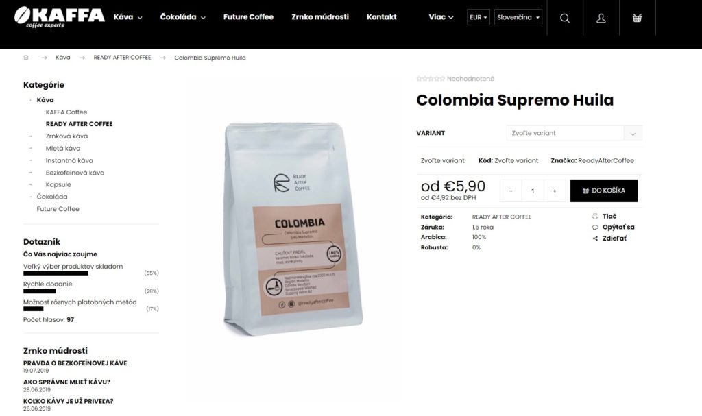 Colombia Supremo Huila od Ready After Coffee