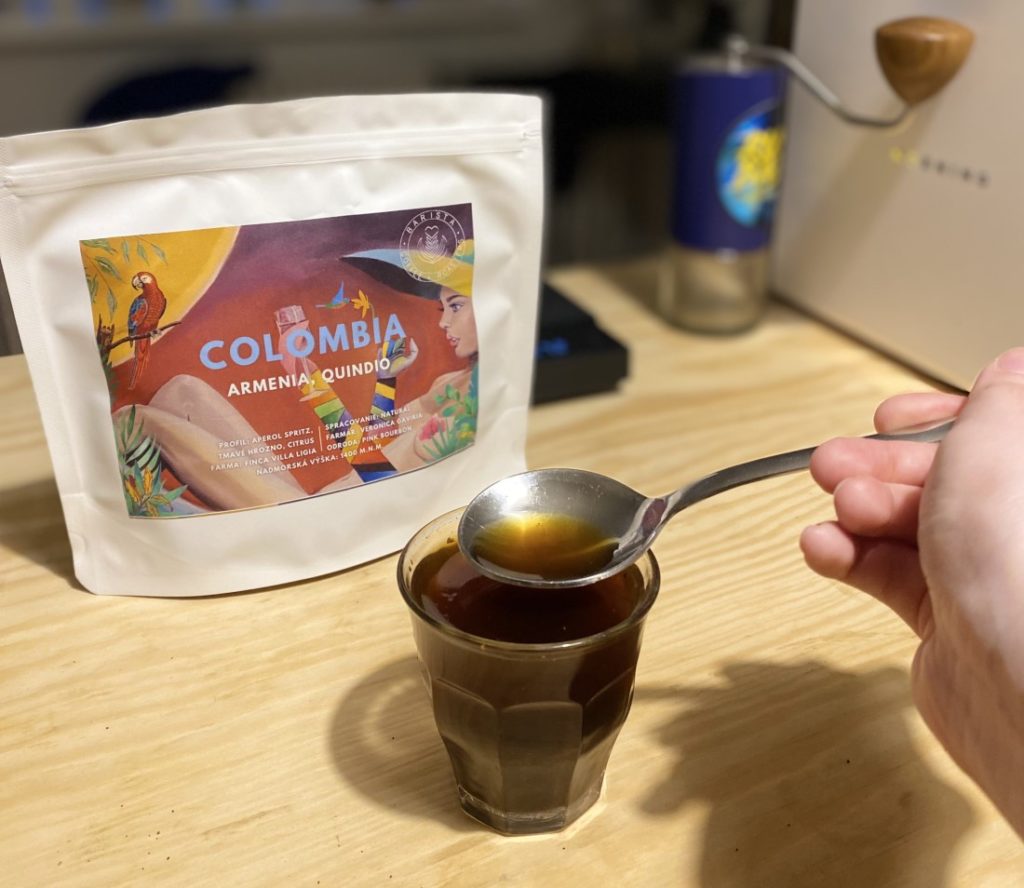 ochutnávanie kávy Colombia Armenia Quindio od Barista Coffee Roasters