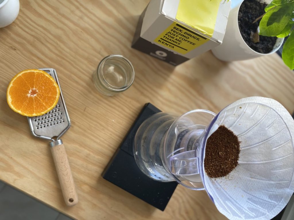 pomarančová káva - proces prípravy