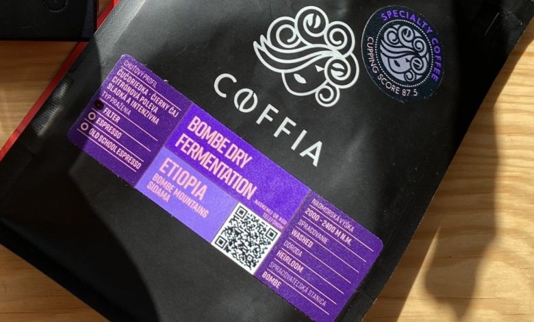 Coffia informácie na obale kávy