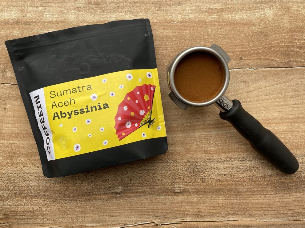 Sumatra Aceh Abyssinia - utlačená káva v páke