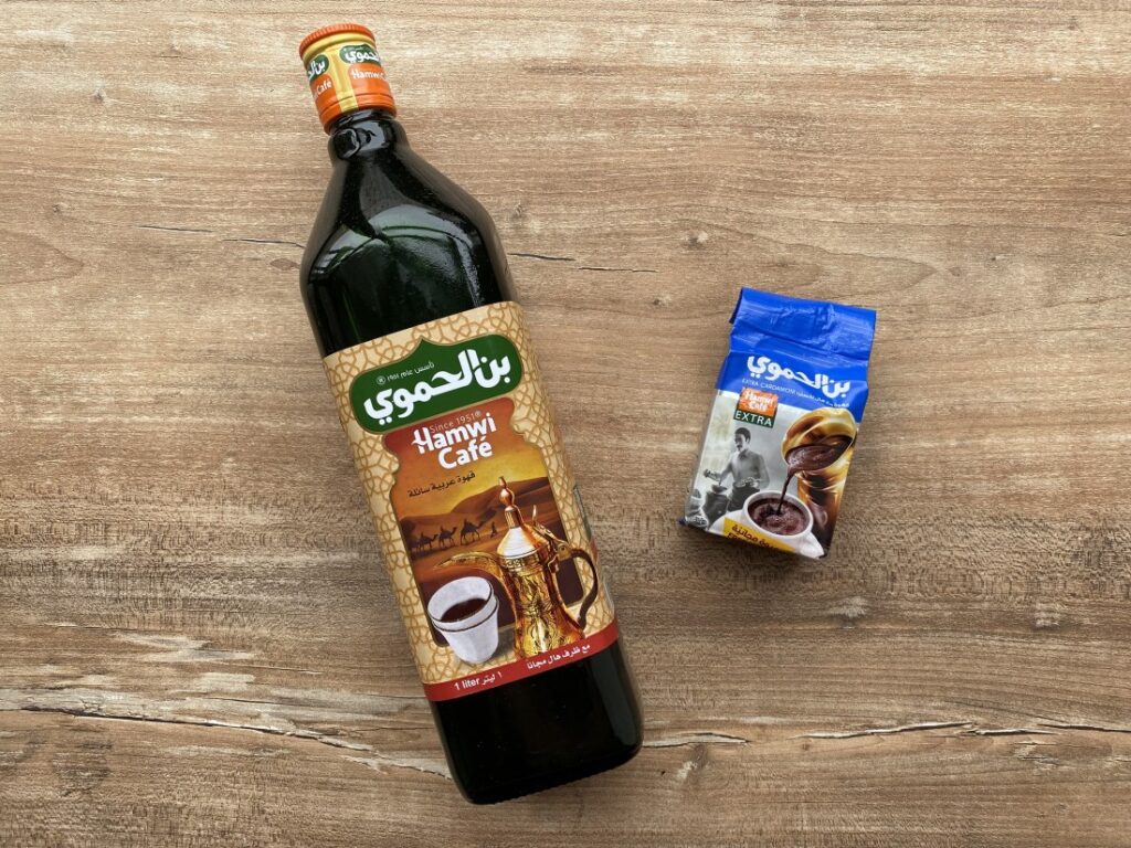 arabská káva vo fľaši a mletá arabská káva od Hamwi Café