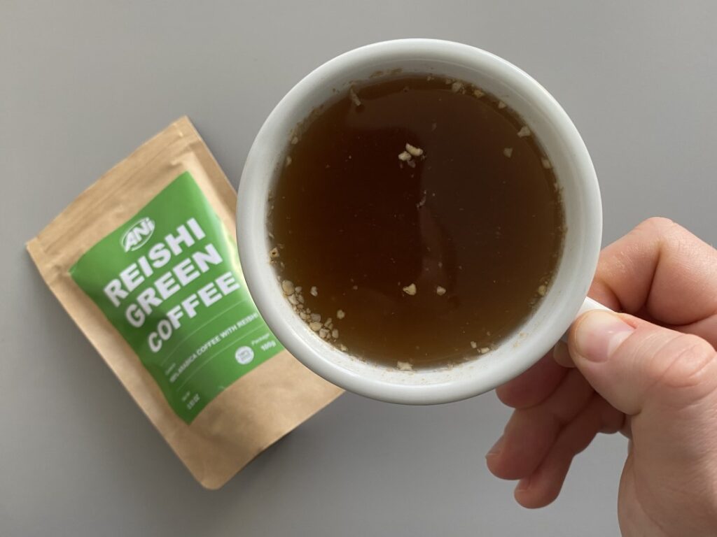 zelená káva s hubou reishi - ochutnávka