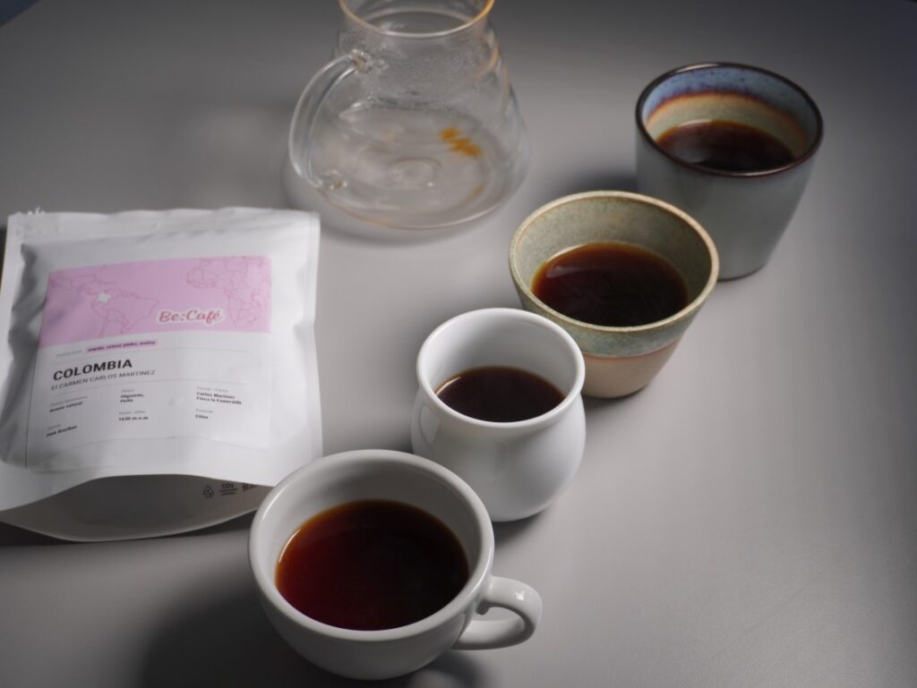 senzorický test - vplyv tvaru šálky na chuť kávy