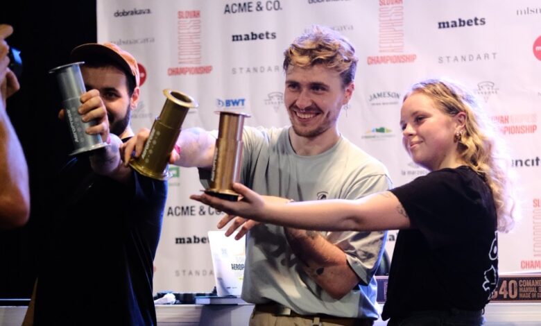 Slovak Aeropress Championship 2024 - Stanislav Goga, Oleg Horb a Olivia Vojarová