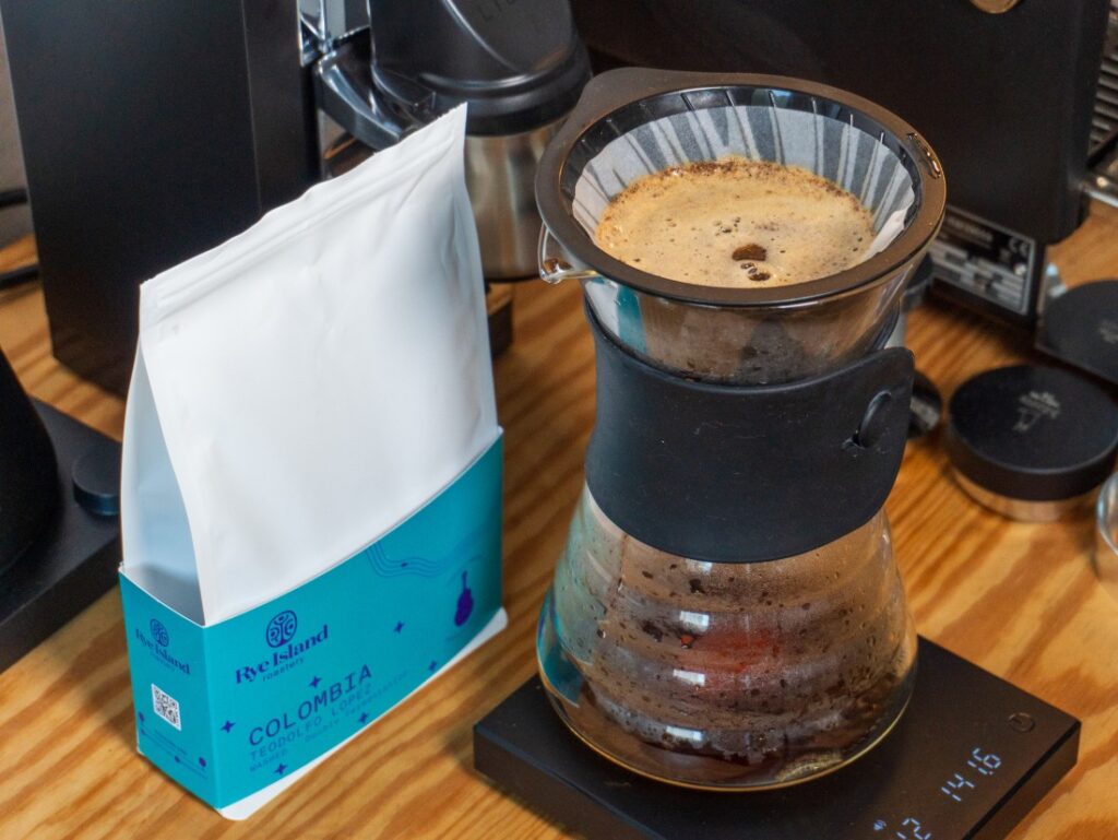 Rye Island Roastery - Colombia Teodolfo Lopez - príprava filtrovanej kávy
