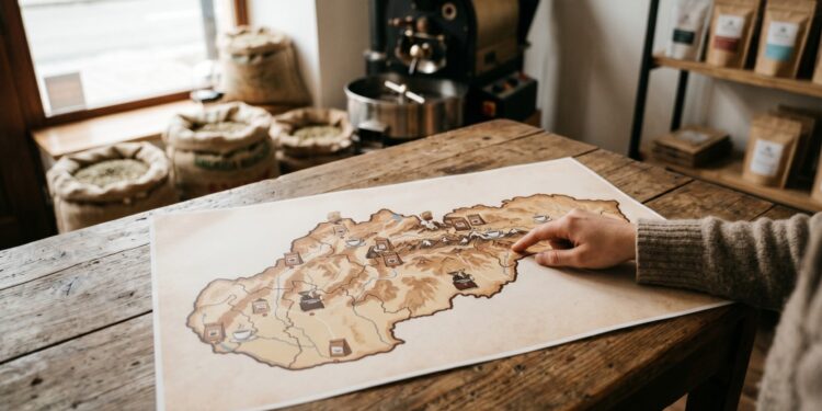 mapa pražiarní kávy na Slovensku