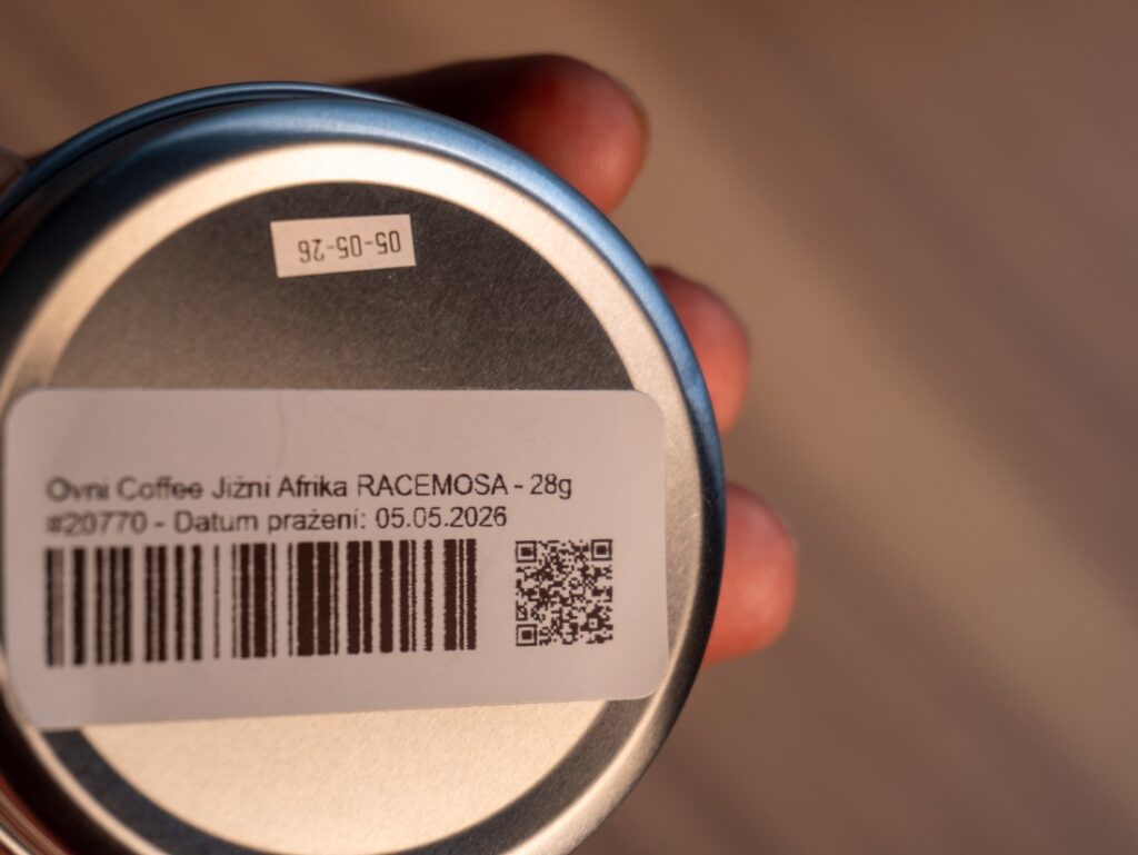 Coffea Racemosa od Ovni - plechovka s informáciou o 28 gramoch