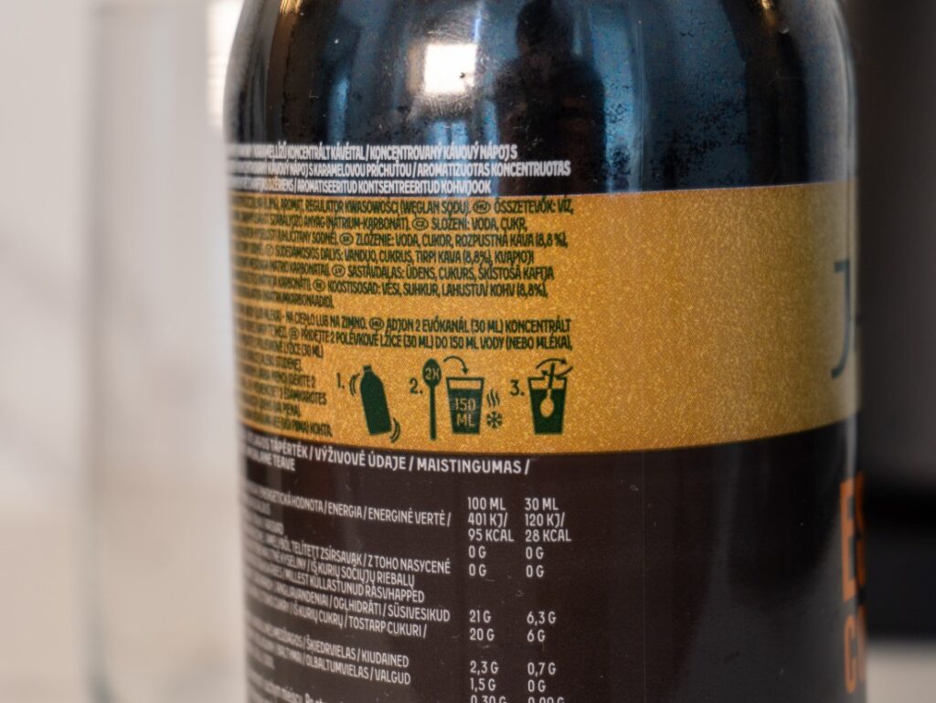 Jacobs Espresso Concentrate - fľaša zozadu