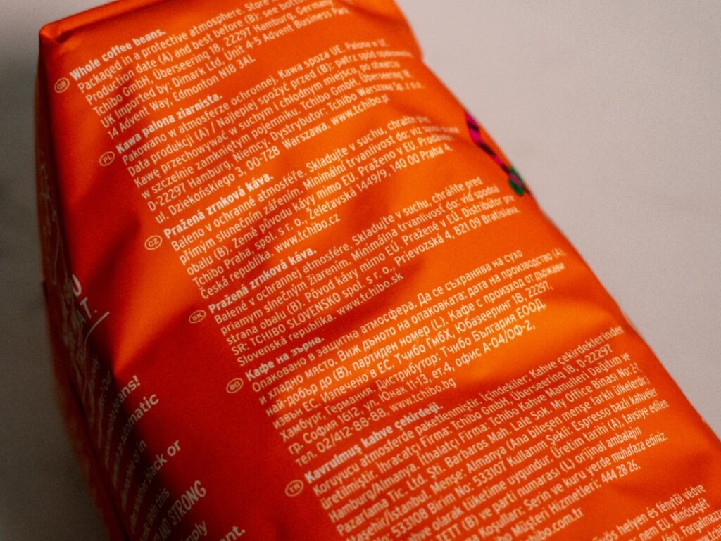 Eduscho Caffé Crema - bočná strana obalu