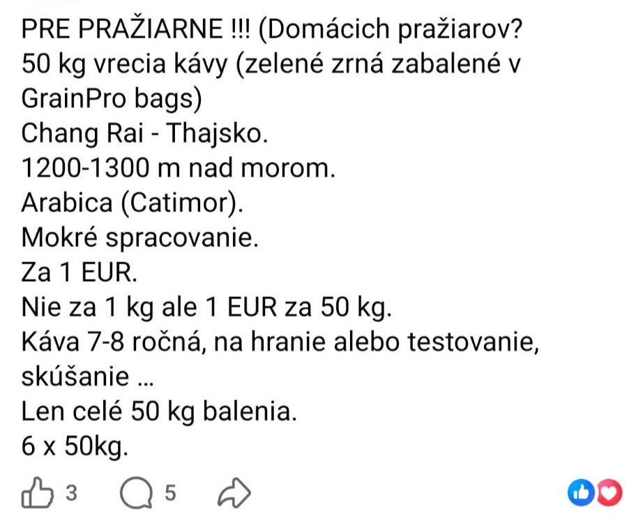 ponuka osemročného zrna z Thajska