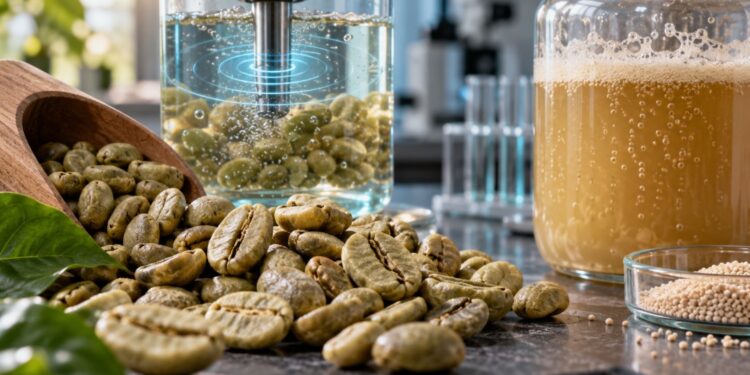 zrná robusty spracované ultrazvukom