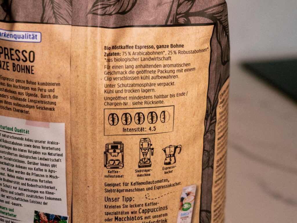 DM Bio Espresso - zadná strana obalu