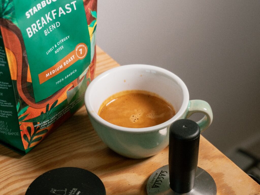 recenzia Starbucks Breakfast Blend - espresso
